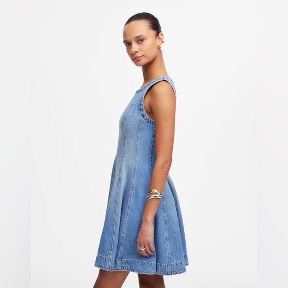Madewell Circle Mini Dress Airy Denim Edition in Ashbury Wash Size XS - Picture 3 of 14